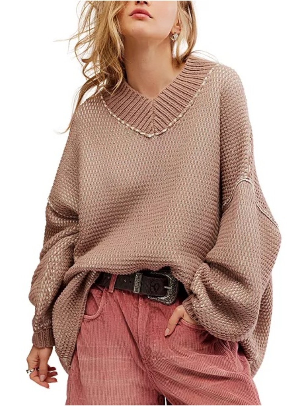 Free People Maisie Two-Tone Sweater | XL | NWT